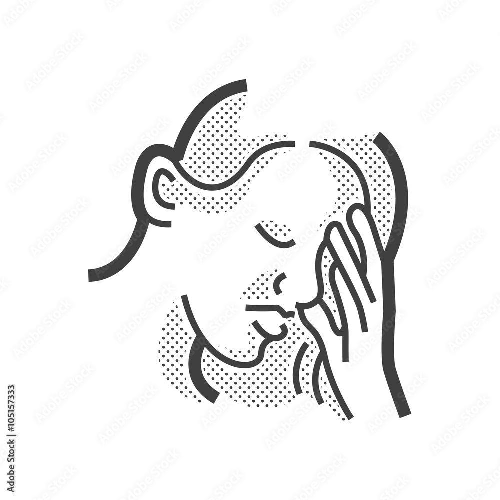 Fototapeta premium Otolaryngology, Coughing icon design
