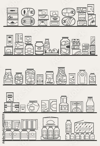 store shelves with goods