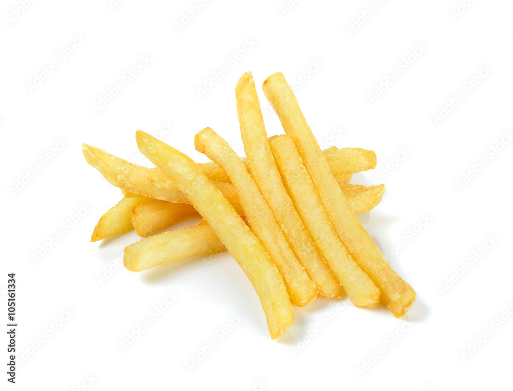 French fries isolated on the white background French fries isolated on the white background