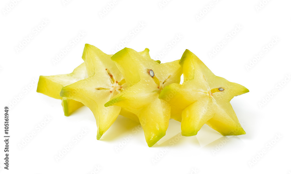 Sliced star apple isolated on the white Sliced star apple isolated on the white