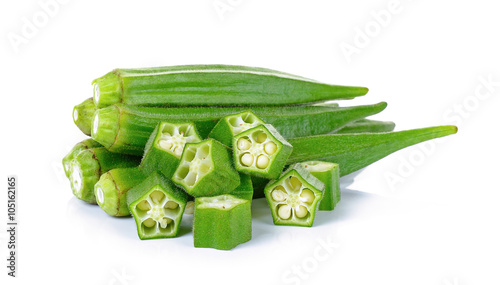 Okra isolated on the white backgroud