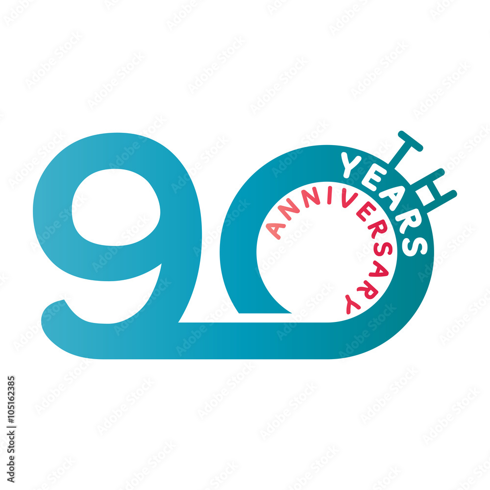 Anniversary: 90 years anniversary Template logo. Anniversary: 90 years anniversary Template logo.
