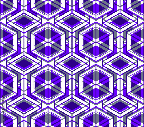 Bright symmetric seamless pattern with interweave figures. 