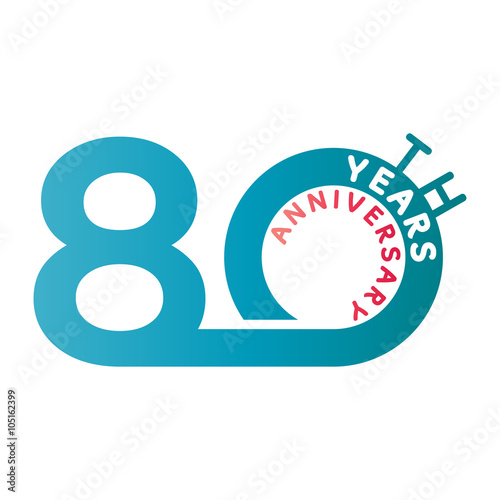 Anniversary: 80 years anniversary Template logo.