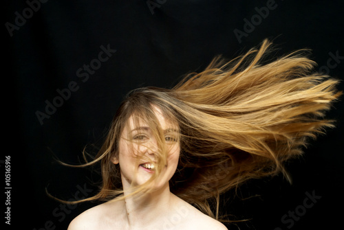 Beautiful Woman Shaking Her Hair