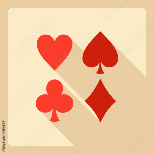 Flat modern design with shadow  Icon poker 