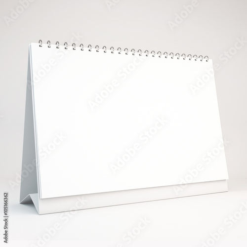 3d white blank calendar