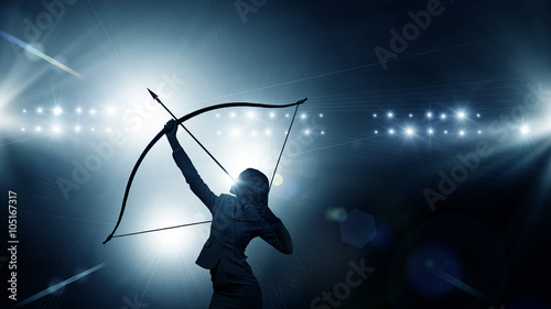 Canvas Print Woman aiming her goal