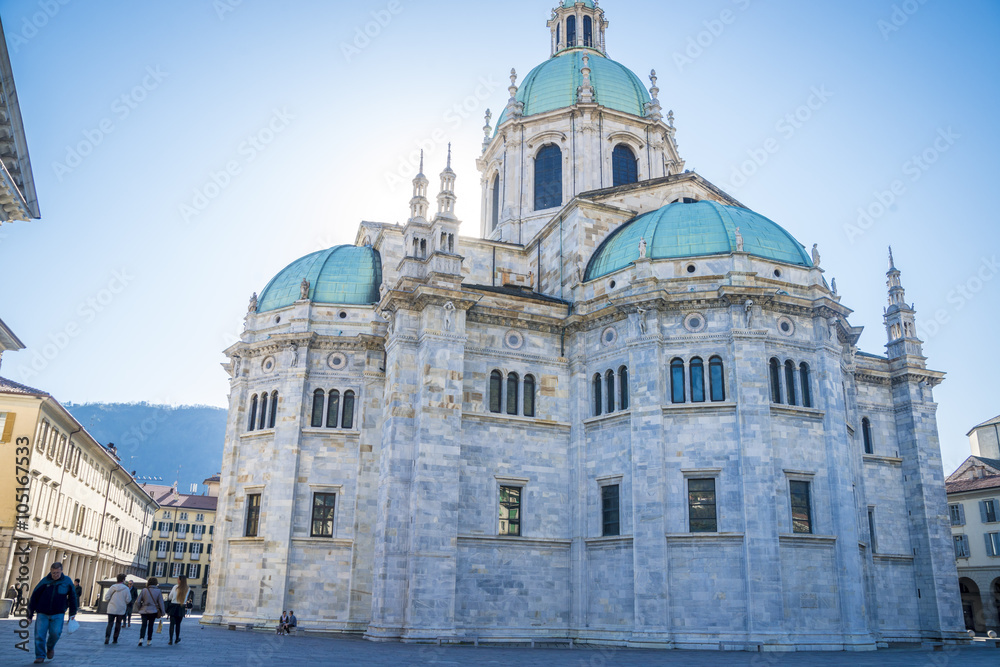 Cathedral in Como city, Lombardy, Italy 24.04.2015