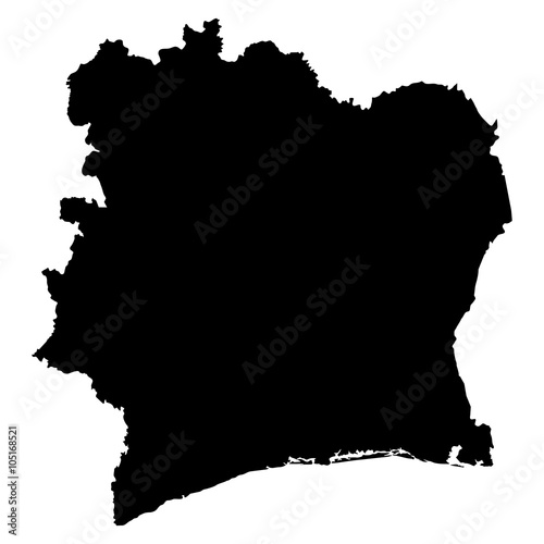 Ivory Coast map on white background vector