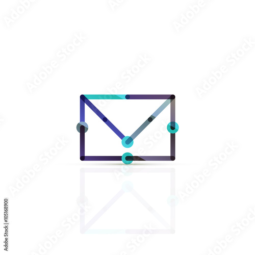 Vector email business symbol, or at sign logo. Linear minimalistic flat icon design © antishock