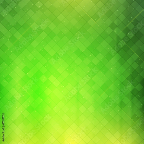 Green checkered background. Vector illustration