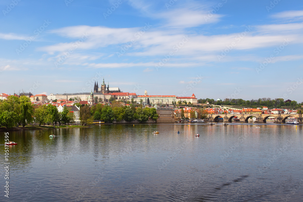 Prague Castle from the river Vltava