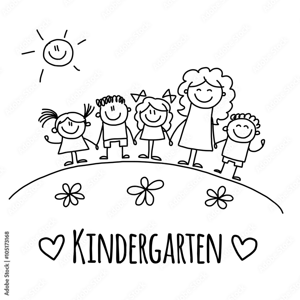 Fototapeta premium Image with Kindergarten or school kids