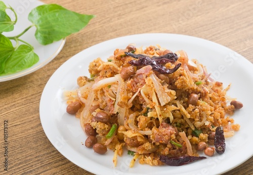 Thai Fermented Pork Salad with Spicy Curried Rice