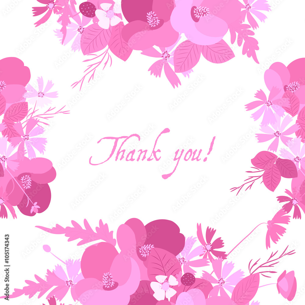 Floral background poppy and cosmos strawberries vector illustration Floral background poppy and cosmos strawberries vector illustration