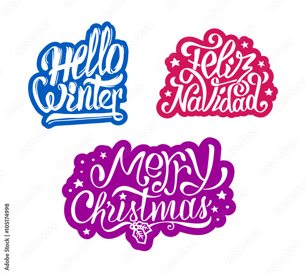 Merry Christmas and Feliz navidad stickers Merry Christmas and Feliz navidad stickers
