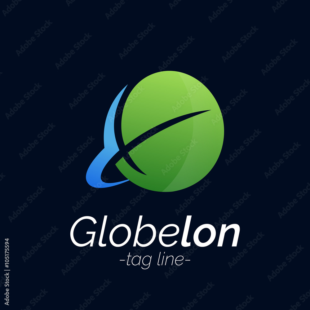 Earth Globe logo. Corporate Business Sign. Vector Illustration