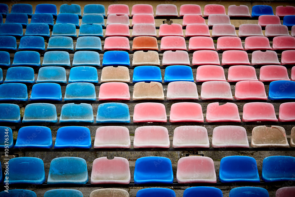 Fototapeta premium old stadium chairs
