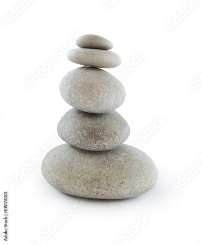 Balanced pebbles  isolated on white