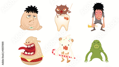 Monster, Bacteria, Alien, Addict Vector