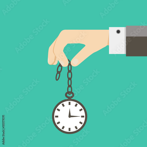 Hand holding retro watch