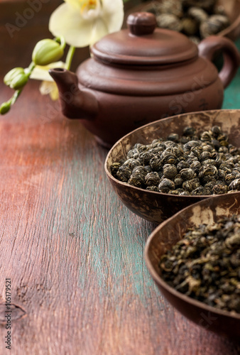 different types of green tea (dark)