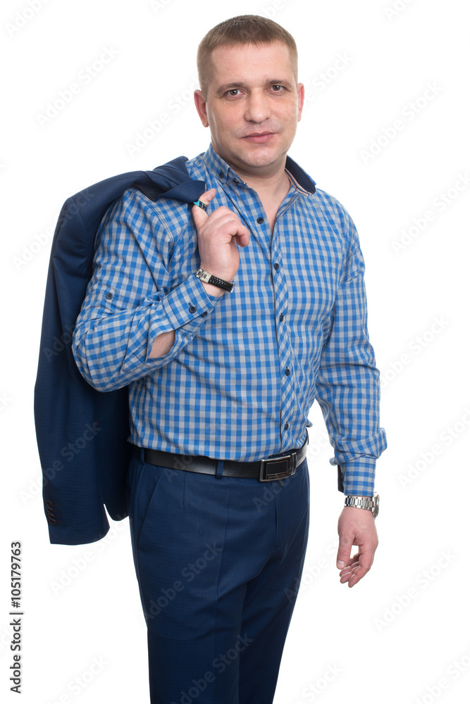 businessman with jacket over shoulder businessman with jacket over shoulder