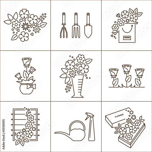 Flower shop icons