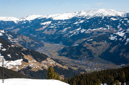 General view of the ski area Mayrhofen - Zillertal, Austria