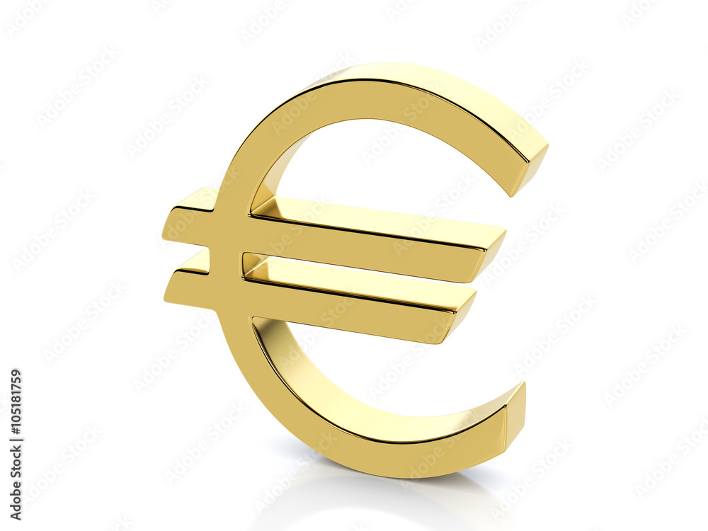 Golden euro symbol Golden euro symbol