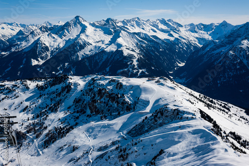 General view of the ski area Mayrhofen - Zillertal, Austria © sgabby2001