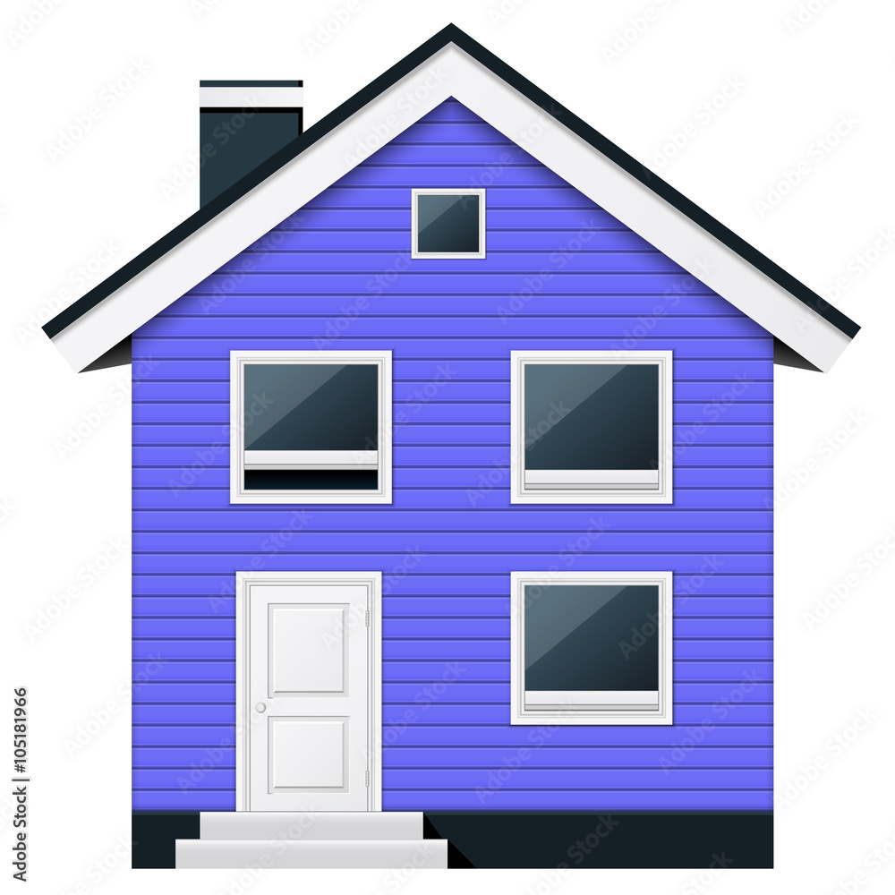 Blue, two-story wooden suburban townhouse in scandinavian style Blue, two-story wooden suburban townhouse in scandinavian style