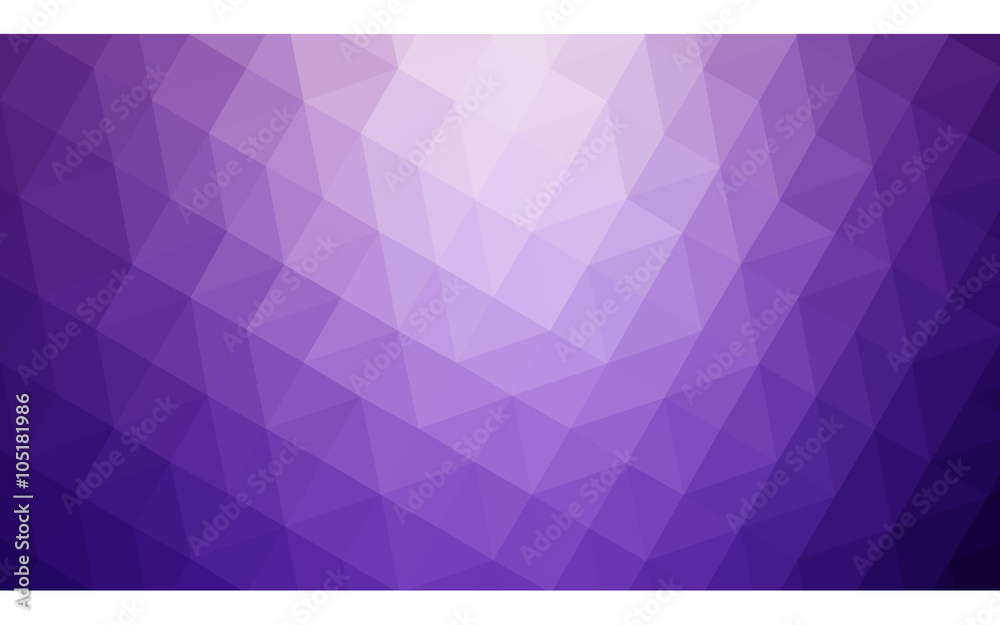 Purple polygonal design pattern, which consist of triangles and gradient in origami style.