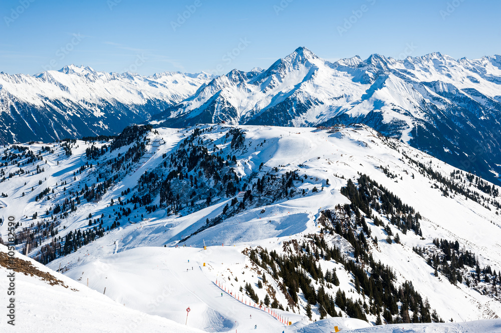 Obraz premium General view of the ski area Mayrhofen - Zillertal, Austria