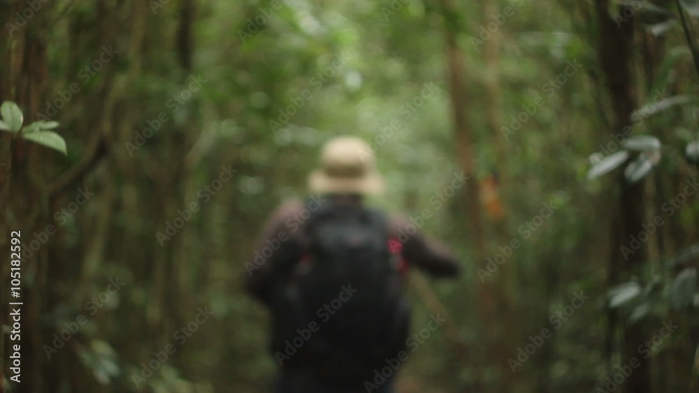 Man in Jungle Get Scared and Run Away Man in Jungle Get Scared and Run Away