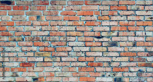 old ragged brick wall