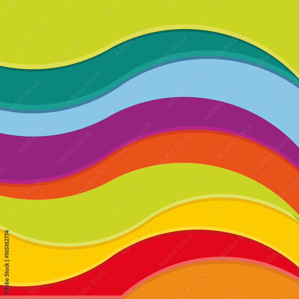 Background from bright multi-colored waves. Vector.