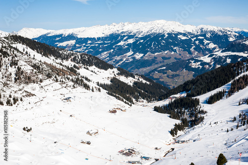 General view of the ski area Mayrhofen - Zillertal  Austria