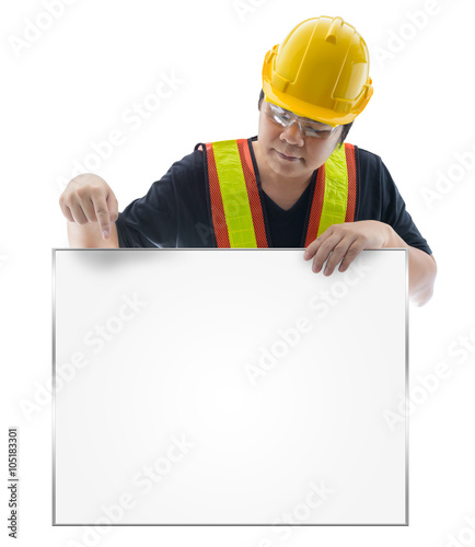 male construction worker with Standard construction safety equip