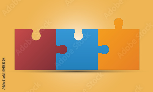 Connected jigsaw, puzzle