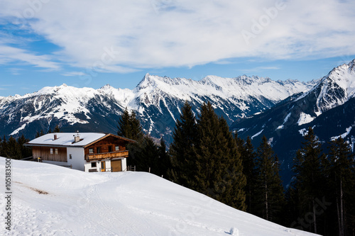 General view of the ski area Mayrhofen - Zillertal  Austria