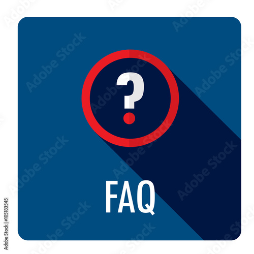 "FAQ" Flat Style Vector Web Button 