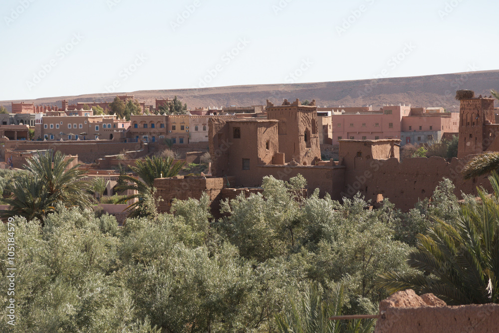 view of the 11th century UNESCO village of Ait Benhaddou