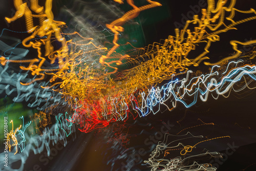 Abstract night speed motion photo effects.