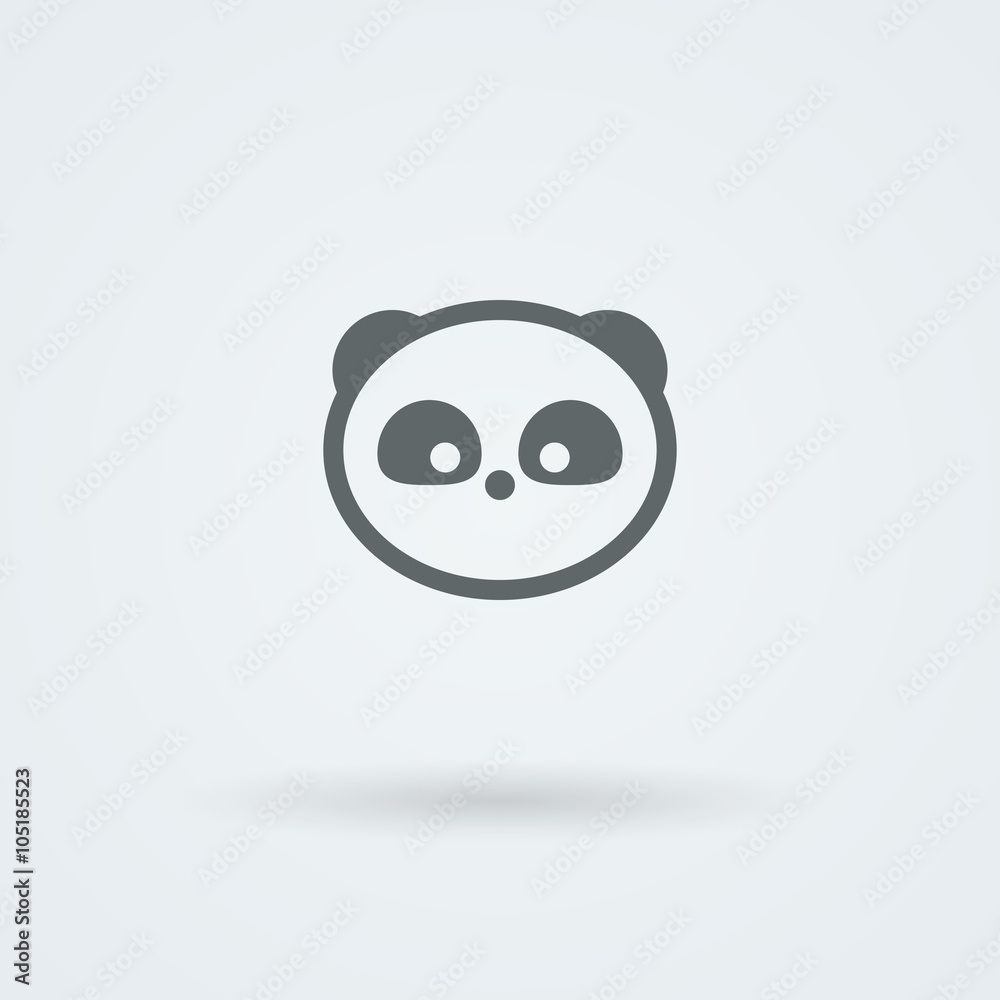 Simple minimalist icon with a muzzle of panda.