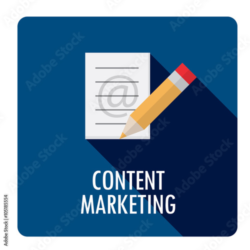 CONTENT MARKETING Flat Style Vector Web Icon