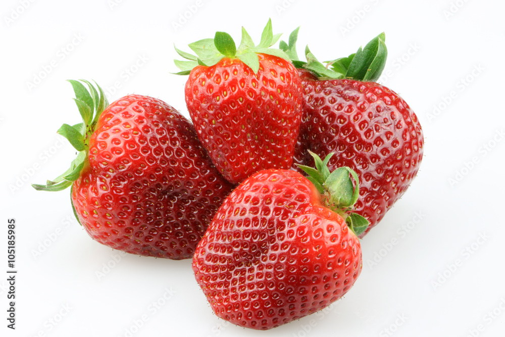 Vier dekorative Erdbeeren Vier dekorative Erdbeeren