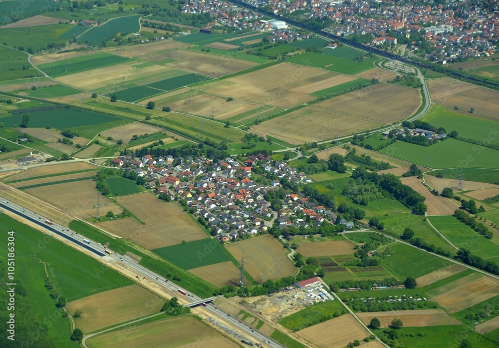 aerial view of Halberstung near Baden-Baden in Baden-Wuerttemberg, Germany