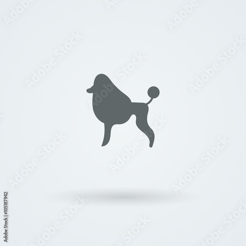 Minimalist simple icon with a picture of a poodle.